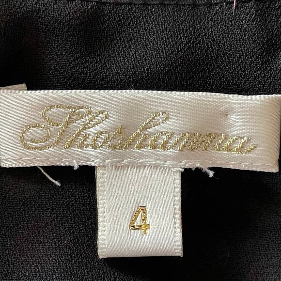 Shoshanna Silk Blouse Black Multicolor Geometric Circle Print Size 4 Career Wear - Picture 9 of 9